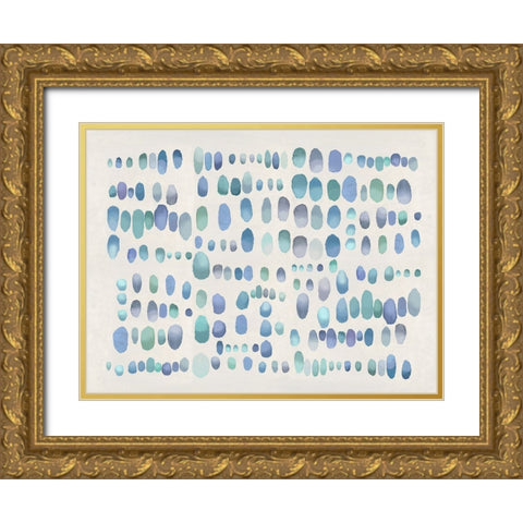 Playful Green and Purple III Gold Ornate Wood Framed Art Print with Double Matting by Perry, Angela