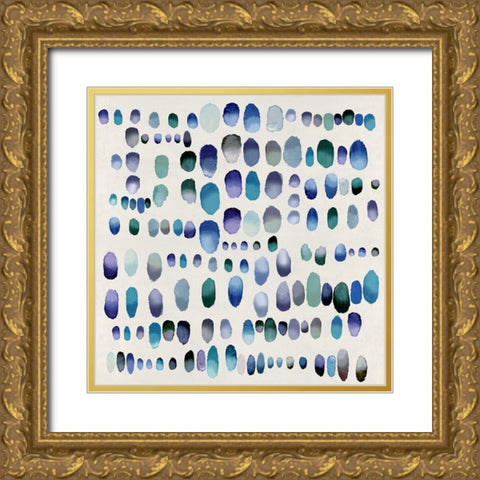 Playful Jewel Tones I Gold Ornate Wood Framed Art Print with Double Matting by Perry, Angela