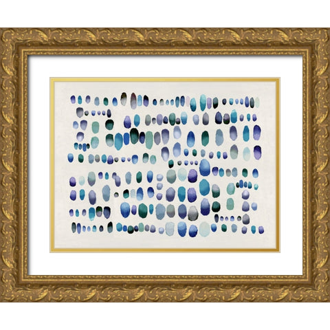 Playful Jewel Tones III Gold Ornate Wood Framed Art Print with Double Matting by Perry, Angela
