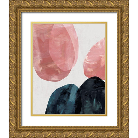 Organic Shapes Gold Ornate Wood Framed Art Print with Double Matting by Creative Artists Studio