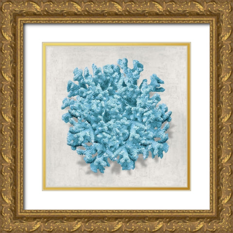 Coral Aqua II Gold Ornate Wood Framed Art Print with Double Matting by Kelly, Caroline