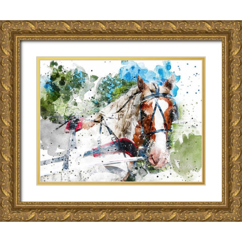 Draft I Gold Ornate Wood Framed Art Print with Double Matting by Young, Chamira