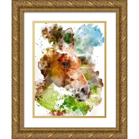 Paint I Gold Ornate Wood Framed Art Print with Double Matting by Young, Chamira