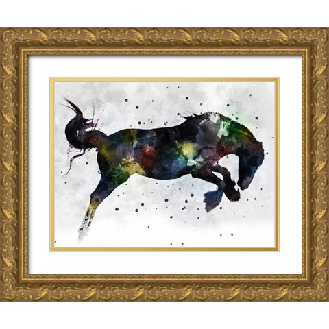 Horse Attitude Gold Ornate Wood Framed Art Print with Double Matting by Young, Chamira
