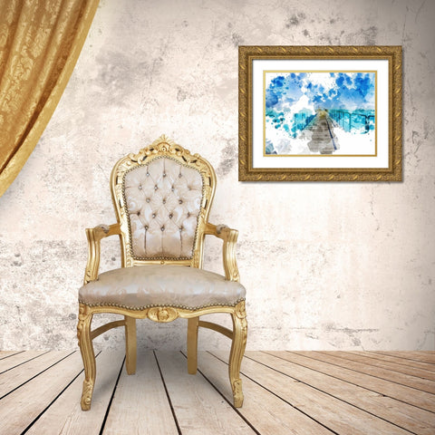 Pier I Gold Ornate Wood Framed Art Print with Double Matting by Young, Chamira