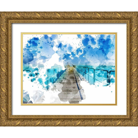 Pier I Gold Ornate Wood Framed Art Print with Double Matting by Young, Chamira