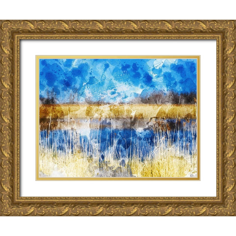 Phragmites I Gold Ornate Wood Framed Art Print with Double Matting by Young, Chamira