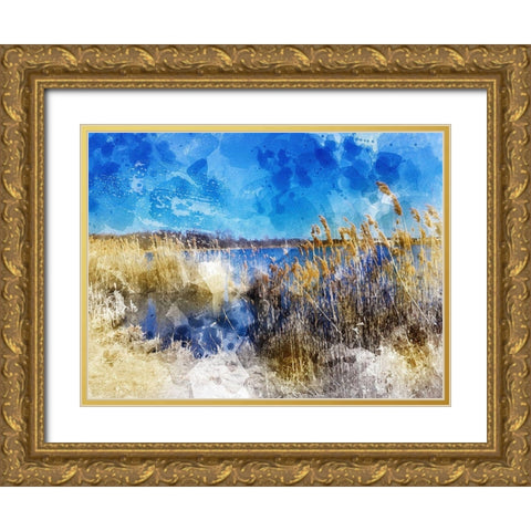 Phragmites II Gold Ornate Wood Framed Art Print with Double Matting by Young, Chamira