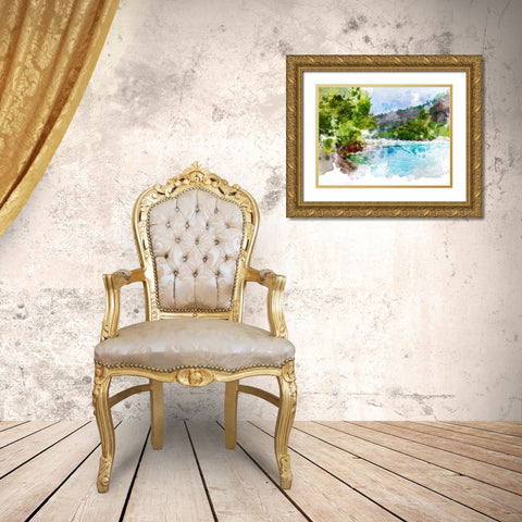 River Run I Gold Ornate Wood Framed Art Print with Double Matting by Young, Chamira