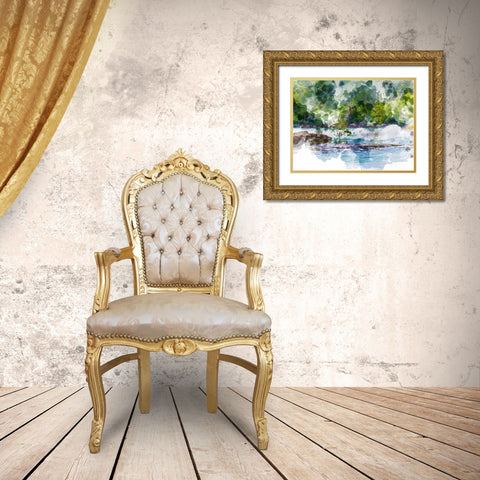 River Run II Gold Ornate Wood Framed Art Print with Double Matting by Young, Chamira