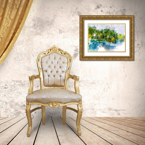 River Run IV Gold Ornate Wood Framed Art Print with Double Matting by Young, Chamira