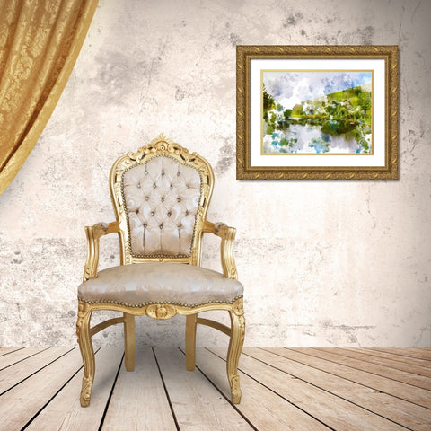 Tranquil Lake II Gold Ornate Wood Framed Art Print with Double Matting by Young, Chamira