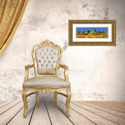 Campagna toscana Gold Ornate Wood Framed Art Print with Double Matting by Corallo, Daniela