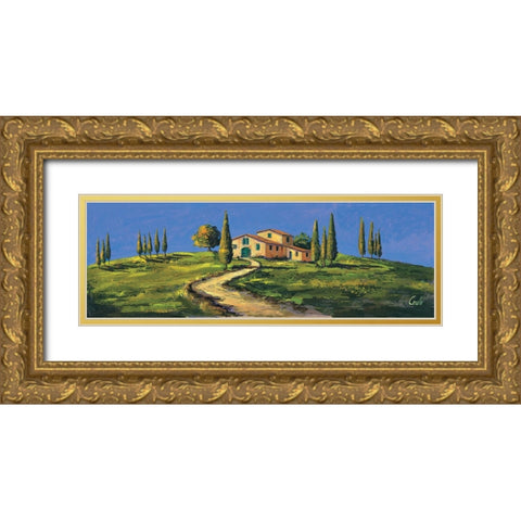 Casolare in Toscana Gold Ornate Wood Framed Art Print with Double Matting by Corallo, Daniela