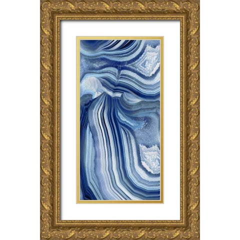 Agate Indigo II Gold Ornate Wood Framed Art Print with Double Matting by Carson, Danielle