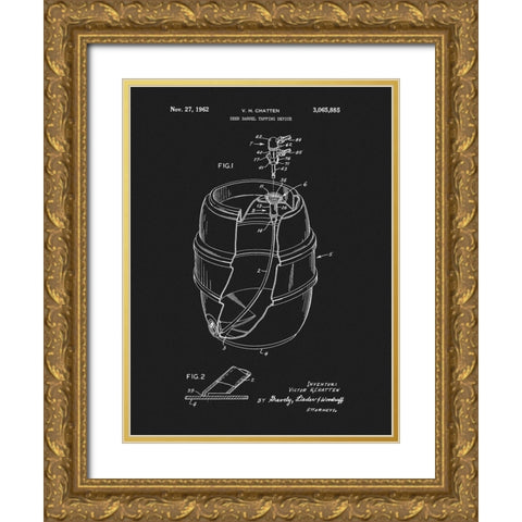 Beer Barrel 1962 Gold Ornate Wood Framed Art Print with Double Matting by Sproul, Dan