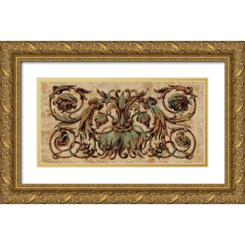 Patina I Gold Ornate Wood Framed Art Print with Double Matting by Wright, Dylan