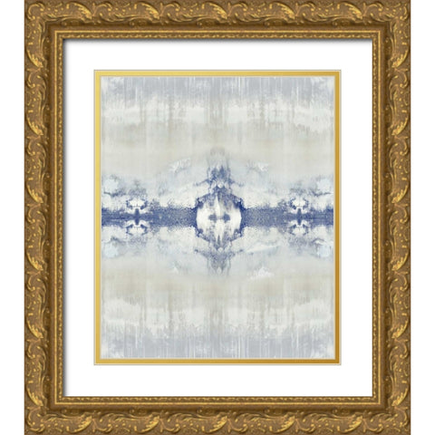 Entice - Indigo Gold Ornate Wood Framed Art Print with Double Matting by Roberts, Ellie