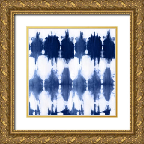 Shibori V Gold Ornate Wood Framed Art Print with Double Matting by Roberts, Ellie