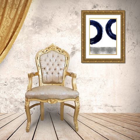 Gravitate Blue II Gold Ornate Wood Framed Art Print with Double Matting by Roberts, Ellie