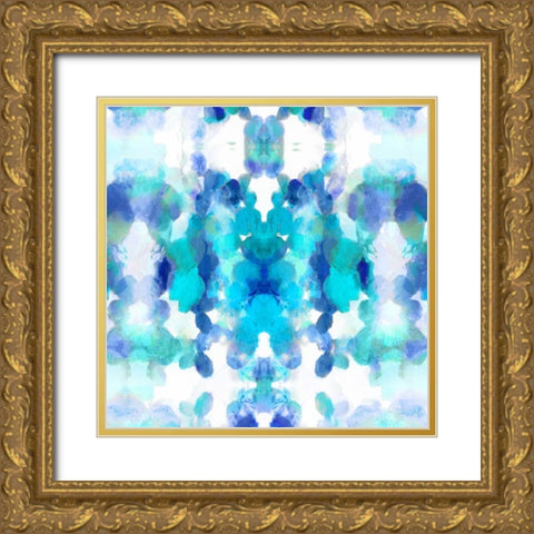 Focal Point Blue Gold Ornate Wood Framed Art Print with Double Matting by Blake, Madeline