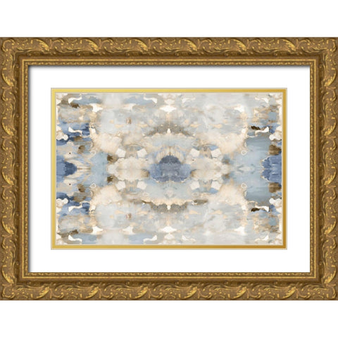 Harmony Blue and Brown II Gold Ornate Wood Framed Art Print with Double Matting by Blake, Madeline