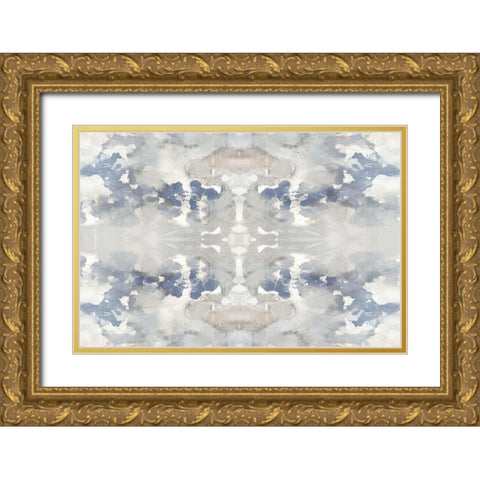 Harmony Blue II Gold Ornate Wood Framed Art Print with Double Matting by Blake, Madeline