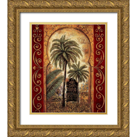Moroccan Collage I Gold Ornate Wood Framed Art Print with Double Matting by Moreau, Eduardo