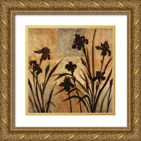 Iris Silhouette II Gold Ornate Wood Framed Art Print with Double Matting by Lange, Erin