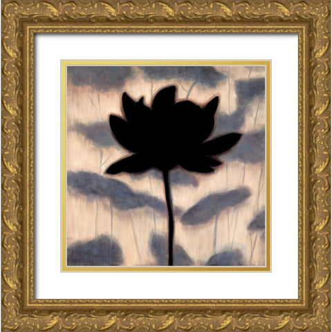Blossom Silhouette I Gold Ornate Wood Framed Art Print with Double Matting by Lange, Erin