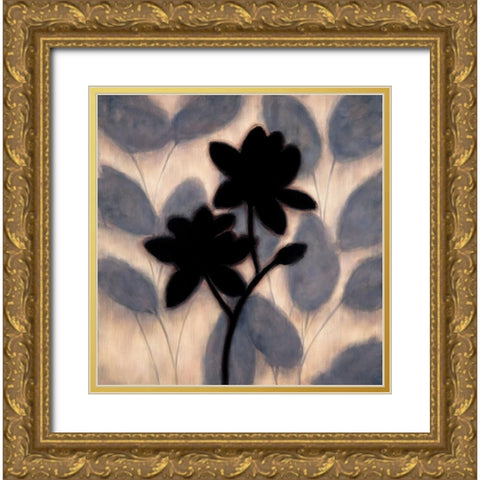 Blossom Silhouette II Gold Ornate Wood Framed Art Print with Double Matting by Lange, Erin