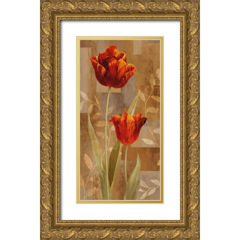 Red Impression II Gold Ornate Wood Framed Art Print with Double Matting by Lange, Erin