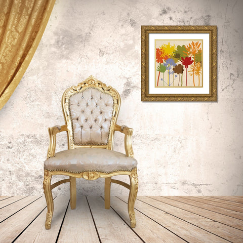 Colorful Bloom I Gold Ornate Wood Framed Art Print with Double Matting by Lange, Erin