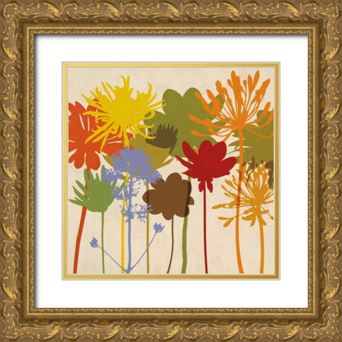 Colorful Bloom I Gold Ornate Wood Framed Art Print with Double Matting by Lange, Erin