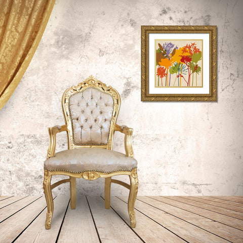 Colorful Bloom II Gold Ornate Wood Framed Art Print with Double Matting by Lange, Erin