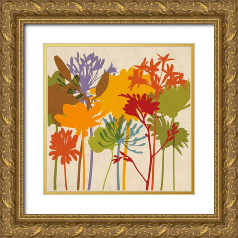 Colorful Bloom II Gold Ornate Wood Framed Art Print with Double Matting by Lange, Erin
