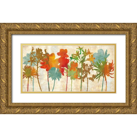Colorful Silhouette Gold Ornate Wood Framed Art Print with Double Matting by Lange, Erin