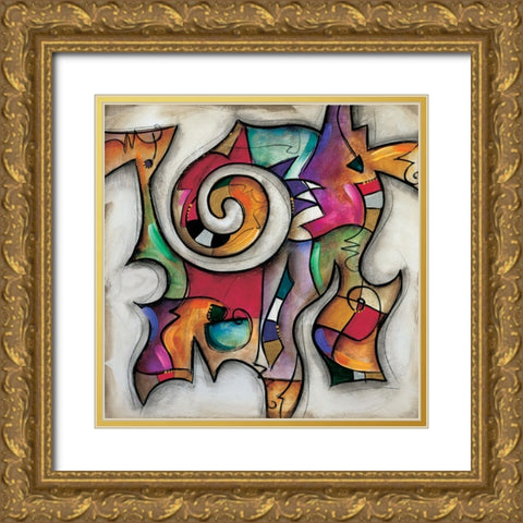 Swirl II Gold Ornate Wood Framed Art Print with Double Matting by Waugh, Eric