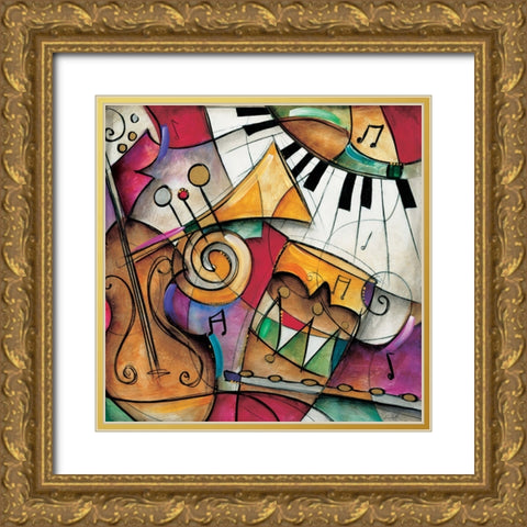 Jazz it Up I Gold Ornate Wood Framed Art Print with Double Matting by Waugh, Eric