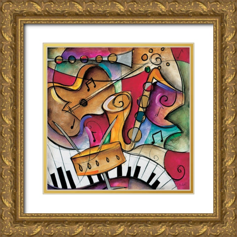 Jazz it Up II Gold Ornate Wood Framed Art Print with Double Matting by Waugh, Eric