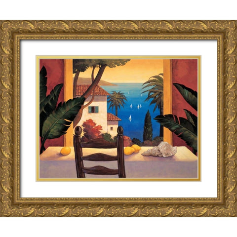 Ocean Breeze I Gold Ornate Wood Framed Art Print with Double Matting by Wright, Elizabeth