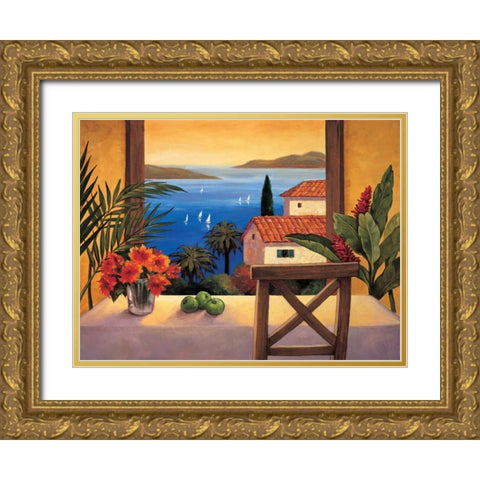Ocean Breeze II Gold Ornate Wood Framed Art Print with Double Matting by Wright, Elizabeth