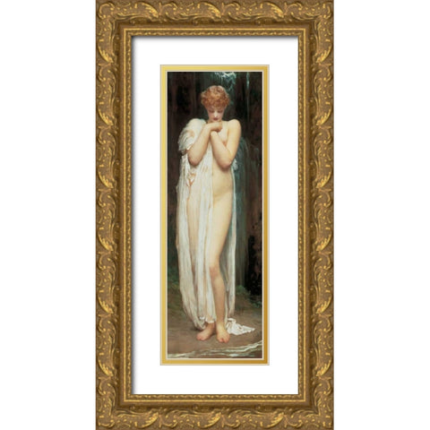 The Nymph of the River Gold Ornate Wood Framed Art Print with Double Matting by Leighton, Frederic