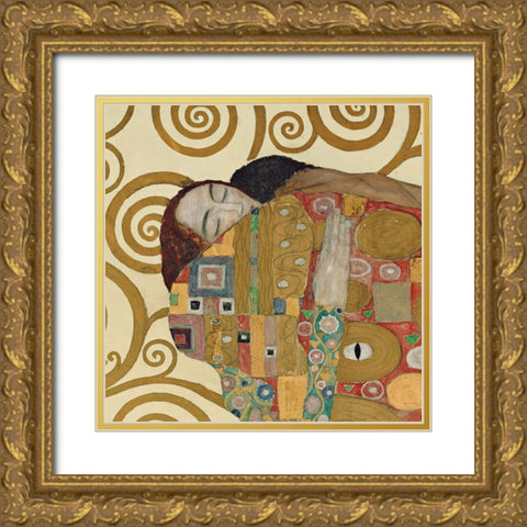 Die Erfullung Gold Ornate Wood Framed Art Print with Double Matting by Klimt, Gustav