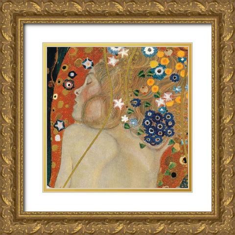 Sea Serpents IV Gold Ornate Wood Framed Art Print with Double Matting by Klimt, Gustav