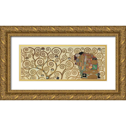 Fulfillment Gold Ornate Wood Framed Art Print with Double Matting by Klimt, Gustav