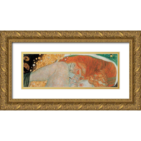 Danae Gold Ornate Wood Framed Art Print with Double Matting by Klimt, Gustav