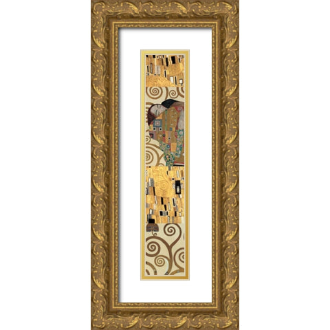 Klimt Panel I Gold Ornate Wood Framed Art Print with Double Matting by Klimt, Gustav