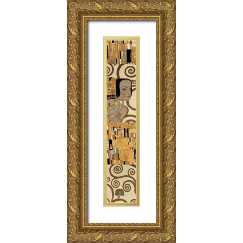 Klimt Panel III Gold Ornate Wood Framed Art Print with Double Matting by Klimt, Gustav