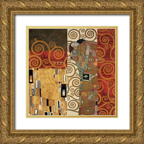 Klimt Details Gold Ornate Wood Framed Art Print with Double Matting by Klimt, Gustav